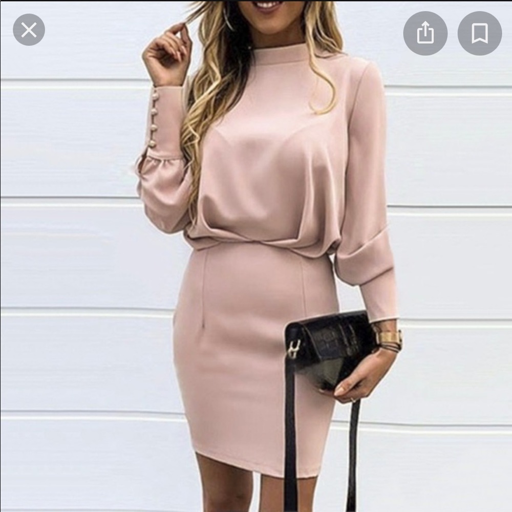 CBR Mock Neck Backless Dress